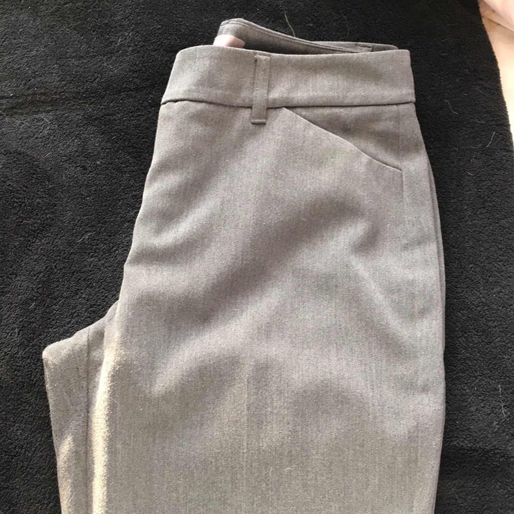 Straight leg petite gray dress pants